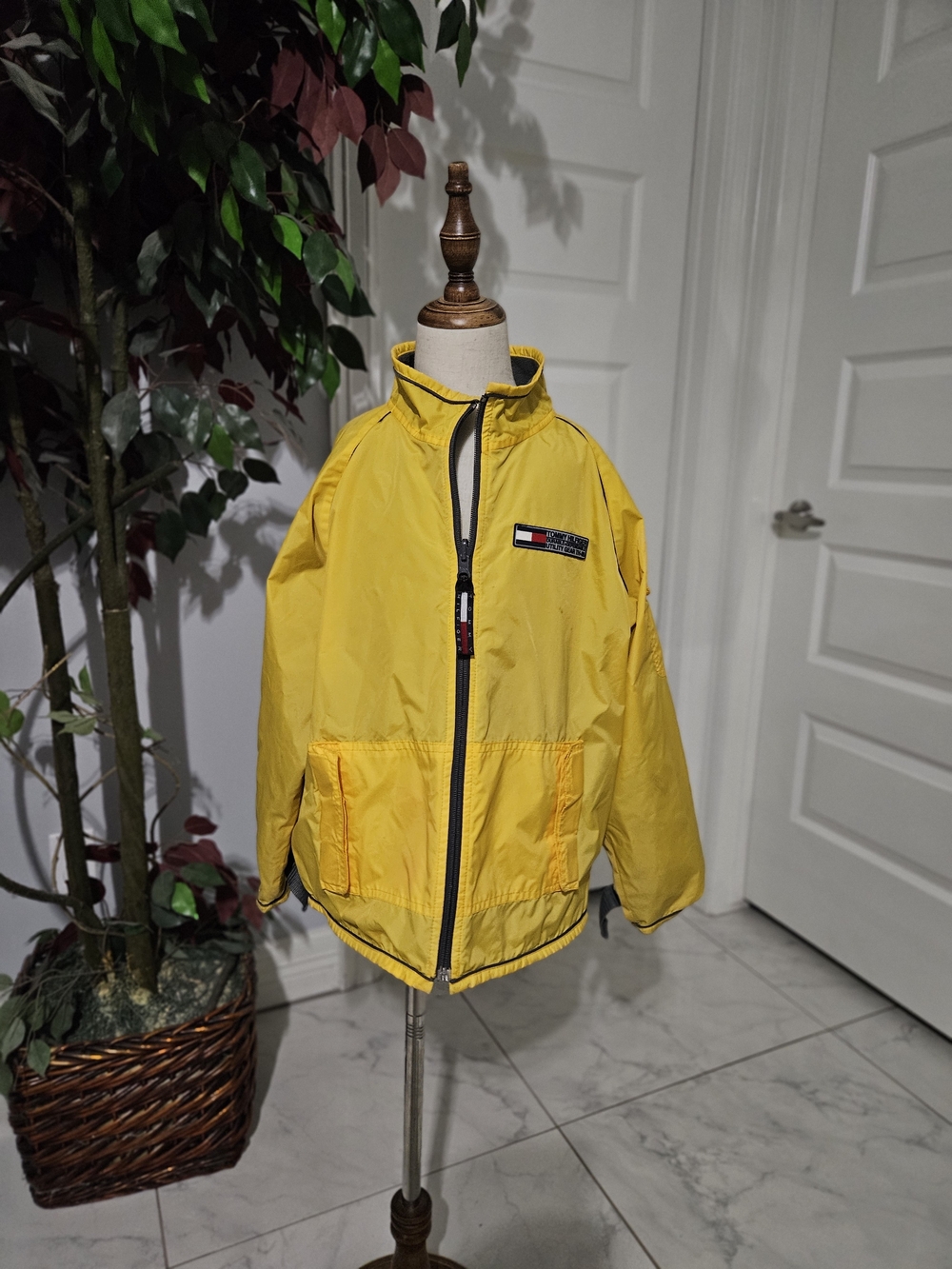 Tommy Hilfiger Yellow Kids' Hooded Rain Jacket